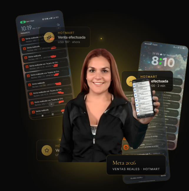 Lic. Laura Maidana mostrando ventas reales en su celular